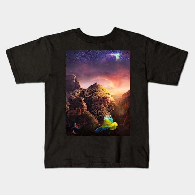 Bird Valley Kids T-Shirt by Shaheen01